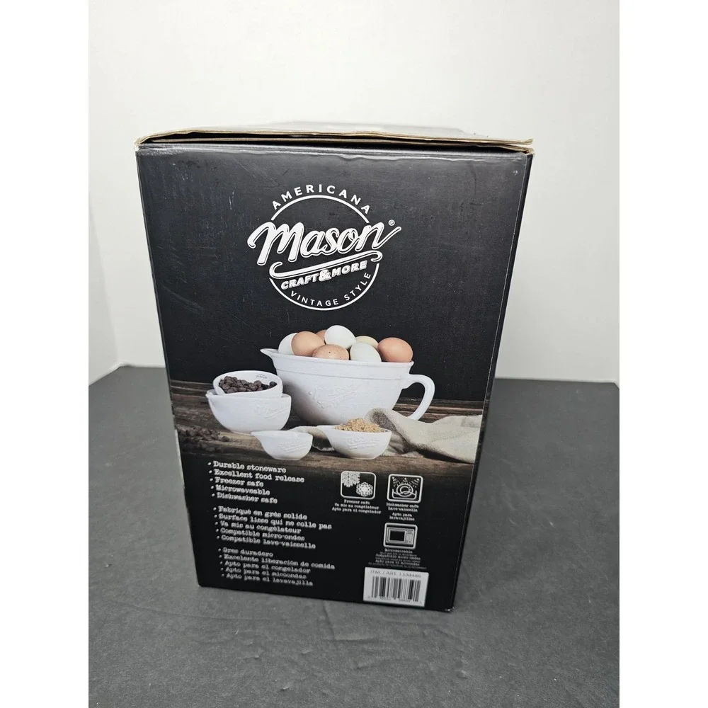 Mason Craft & More 5 Piece Batter Bowl & Measuring Cup Set New in Box GIFT SET